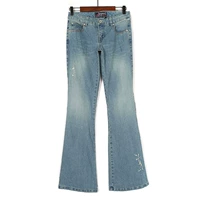 Модные приталенные универсальные классические джинсы на четыре сезона, джинсовые штаны-клёш
