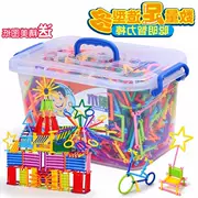 Trò chơi phép thuật đũa phép trẻ em xây dựng khối nhựa lắp ráp để chống lại việc dạy trẻ em 3-6 tuổi