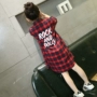 Cô gái áo sơ mi dài tay mùa thu 2018 mới lớn trẻ em Hàn Quốc phiên bản của bông kẻ sọc áo sơ mi dài trẻ em áo khoác áo sơ mi cho bé trai