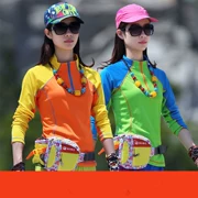 Quần áo thể thao ngoài trời của phụ nữ quần áo nhanh khô thường xuyên Quần áo leo núi dài tay nữ mùa hè mỏng phần quần áo đi bộ đường dài thoáng khí - Quần áo ngoài trời