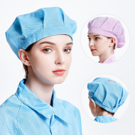 Mũ đầu bếp chống tĩnh điện mũ chống nhăn nhà máy thực phẩm xưởng điện tử phòng sạch mũ chống bụi nam nữ mũ tĩnh điện trùm tóc y tế