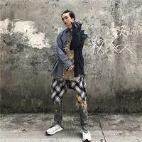 Một con báo 19FW chock khâu phần áo sơ mi tối màu hip hop nam và nữ retro đường phố nam và nữ thủy triều - Áo mua áo sơ mi