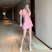 Tide thương hiệu trạm châu Âu 2019 mới cho nữ nhỏ tươi đơn giản retro hoa chuông váy Sen ngọt ngào mùa hè - Váy eo cao
