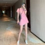 Tide thương hiệu trạm châu Âu 2019 mới cho nữ nhỏ tươi đơn giản retro hoa chuông váy Sen ngọt ngào mùa hè - Váy eo cao 	váy xoắn eo	