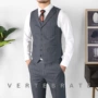 Vertebrate nam Phiên bản Hàn Quốc của bộ đồ cổ áo quý ông công sở sọc vest làm việc chuyên nghiệp mặc áo gió Anh - Dệt kim Vest áo vest nam hàn quốc