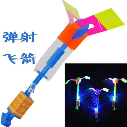 Flash Blue Light Flying Arrow Летающая небо грибы Сказочная блестящая летающая стрелка вспышка парашютная эякуляция Эякуляция летающая игрушка