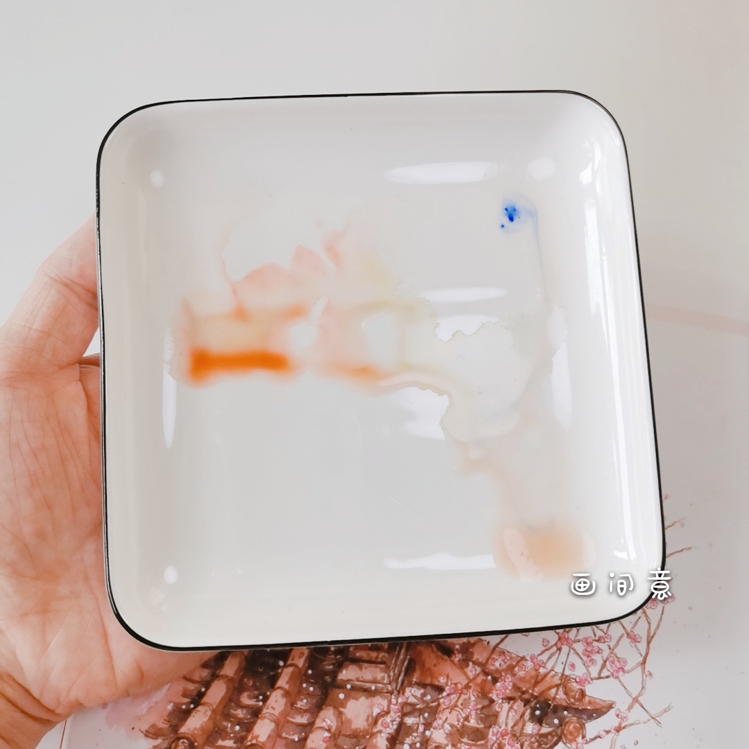 Small Square & About 12.7 * 12.7 * 2Cm WhiteWatercolor Palette ceramics Oil Painting Traditional Chinese painting Painting pigment white Porcelain rectangle Three grid disc rose Palette