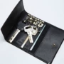 LANSPACE da màu xanh da túi chìa khóa của nam giới da đơn giản túi chìa khóa xe của phụ nữ handmade hàng da móc khóa ví mini