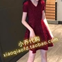 Phụ nữ retro nhỏ màu đỏ váy 2019 mới mùa hè trang trí cơ thể khí chất thanh lịch váy fluffy váy - Váy eo cao 	váy thắt dây eo	