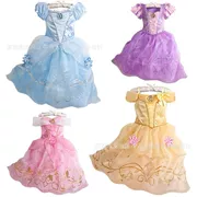 Đầm công chúa trẻ em Bell Cinderella Người đẹp ngủ trong rừng Ai Luo tóc dài COS áo choàng lông xù cho thấy Disney dress mùa hè - Váy trẻ em