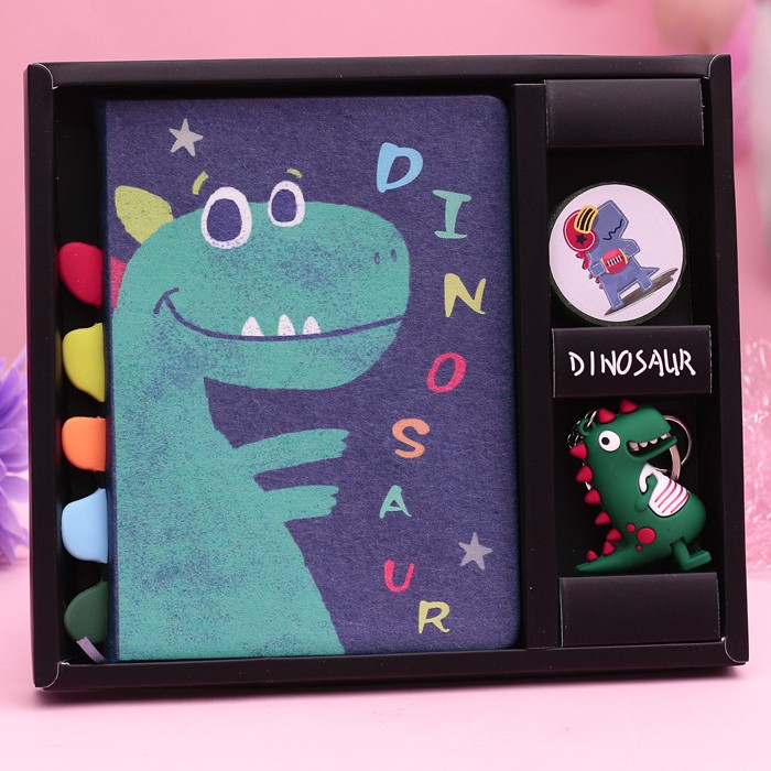 Dinosaurs & Color Pagesoriginality Simplicity Internet celebrity Gift box notebook Stationery lovely Notepad thick Cartoon Hand book student day Return a gift