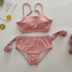2019 mới hồng sâu V nhỏ tươi Hàn Quốc dễ thương cà vạt áo tắm nữ eo cao gợi cảm bikini kỳ nghỉ - Bikinis đồ bơi đẹp cho nữ Bikinis
