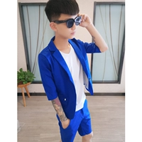 Xã hội tinh thần chàng phù hợp với nhỏ phù hợp với nam mùa hè mỏng Hàn Quốc hộp đêm tạo mẫu tóc áo giản dị 2018 thủy triều áo nam