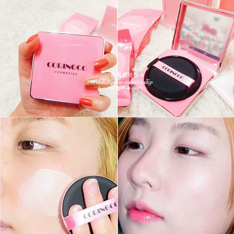 Pre-s Korea CORINGCO Sakura Hydrating Concealer Essence Cushion BB Cream Formal Pack + Replacement 15g * 2 - Kem BB