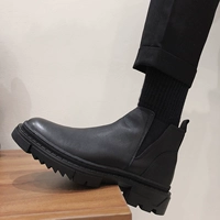 Martens, трендовые высокие челси в английском стиле для отдыха для кожаной обуви на платформе, расширенные ботинки, изысканный стиль