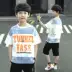 Bộ đồ mùa hè cho bé trai 2020 mới hai mảnh lớn ngắn tay trẻ em quần short cotton mùa hè học sinh xu hướng phong cách Hàn Quốc - Phù hợp với trẻ em Phù hợp với trẻ em