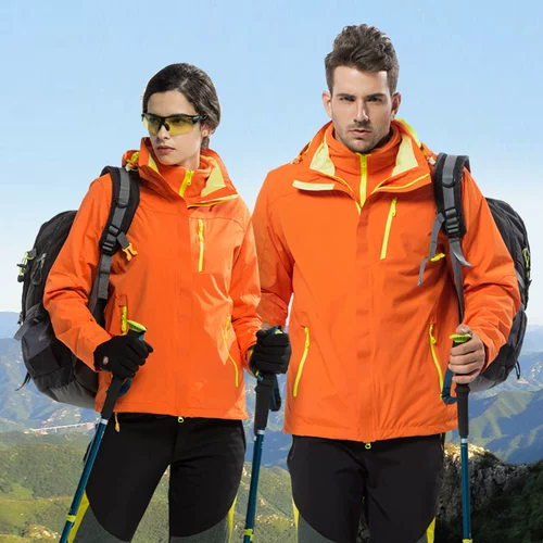 Демисезонная уличная бархатная водонепроницаемая дышащая цветная альпинистская куртка для влюбленных подходит для мужчин и женщин, «три в одном», увеличенная толщина, в корейском стиле