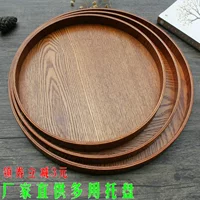 Phong cách nhật bản món ăn bằng gỗ zakka vòng IKEA khay gỗ vòng trái cây bát vườn khay trà trà set cup tray đũa mun