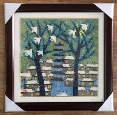 Рисунки акварелью и гуашью 《飞向未来》（画芯25--25厘米）金山农民画纯手绘