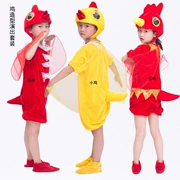 Gà con khoe trang phục gà nhỏ màu vàng trang phục động vật hen phim hoạt hình phong cách khiêu vũ quần áo gà lớn quần áo - Trang phục