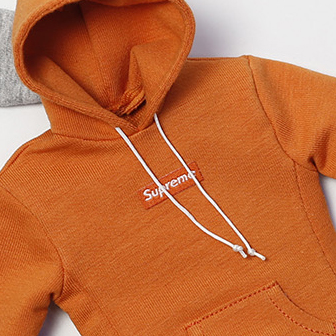 Orange1 / 6 trend male Man soldier Model parts 12 inches Movable image Plastid clothes Sweater hoodie  loose coat ht