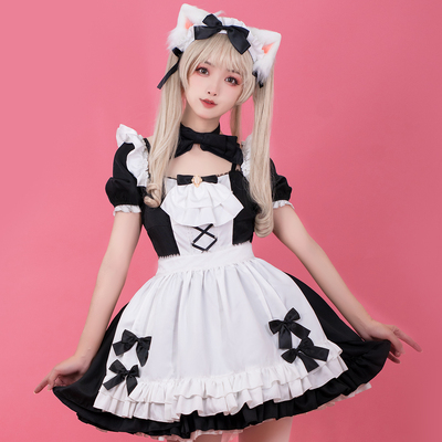 taobao agent Seven three cute maid mini skirts set playful puff magic maid uniform dress dress