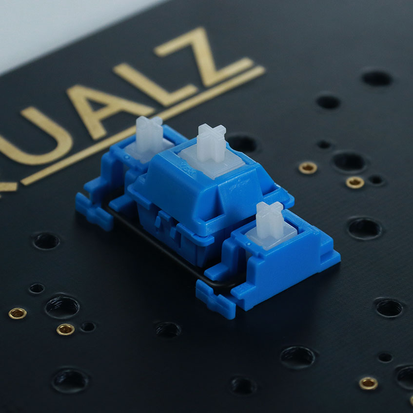 Transparent White Core Blue Shell + Black Steel WireEqualz Ears Screw Satellite axis V2 colour PCB Satellite axis repair Custom system Mechanical keyboard parts