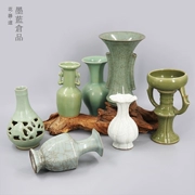 Trung Quốc cổ men bình hoa nứt chai tám cổ tích chai tai Longquan Jingdezhen celadon cắm hoa cho Phật - Vase / Bồn hoa & Kệ