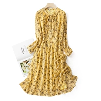 Платье, шифоновая юбка, осенний приталенный весенний корсет, длинный рукав, 2021 года