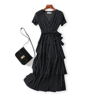 Модное женское платье, юбка, в стиле Шанель, V-образный вырез