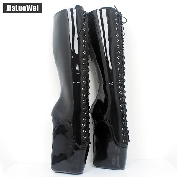 Сверхвысокий 18 см балет на высоком кабгалстук-бабочкае Сапоги в колене сексуальный этап производительность SM -настройка на высоких кабгалстук-бабочкаах большой двор 36-46