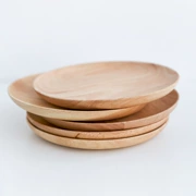 Nhật Bản cao su gỗ đĩa gỗ tấm trái cây sáng tạo tấm gỗ tấm snack đĩa dao kéo khay - Tấm