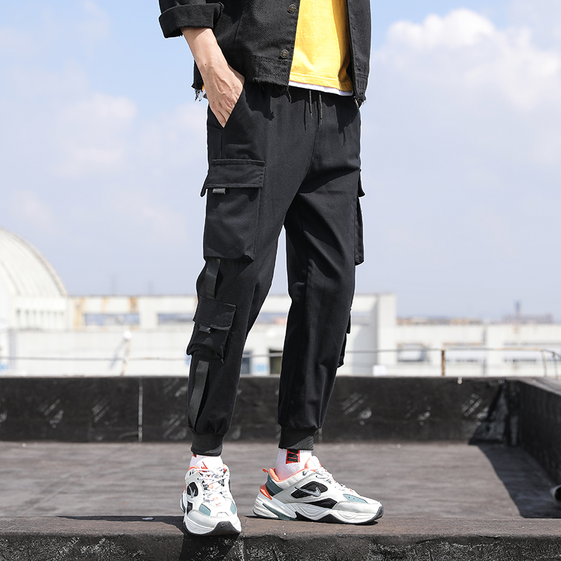 Mùa xuân và mùa thu 2019 nam phiên bản Hàn Quốc của xu hướng quần dài giản dị thương hiệu quần lửng ống rộng 9 feet - Quần Harem
