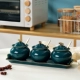 Dark Green-3 Rose Jars с тремя тарелками