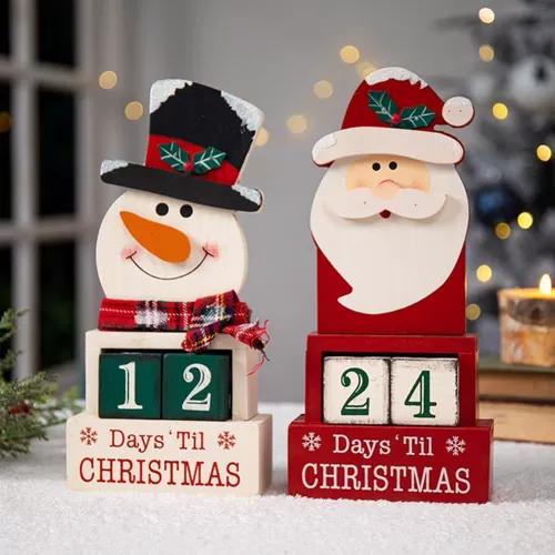 Санта -Клаус Обратный отсчет обратного отсчета, практическое небольшое подарок, подарочная коробка обратного отсчета снеговика.
