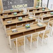 Kệ trong bàn viết cho trẻ em giá sách kết hợp bàn thảm gỗ hình thang đồ nội thất trường tiểu học nhân viên đơn giản hình chữ nhật học sinh trung học - Nội thất giảng dạy tại trường