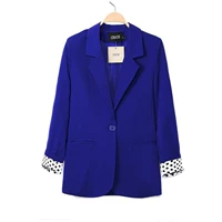 Bắp cải giá người mới đến hàng tốt mới của phụ nữ đơn giản một nút dài tay phù hợp với áo khoác G11 áo kiểu trung niên hàn quốc