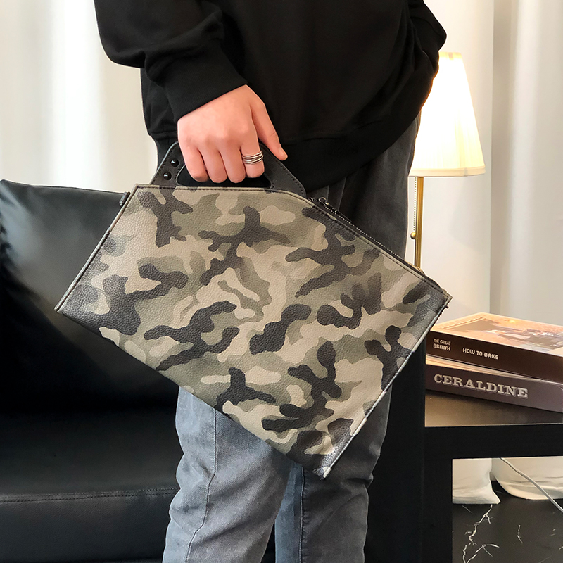 Túi ly hợp mới của Hàn Quốc, túi ly hợp ngụy trang hợp thời trang, street style da cá sấu nam túi đeo vai hợp xu hướng - Túi của con người