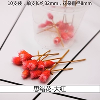 Трехмерные сушеные цветы и размышления цветы красные (10 цветов)