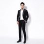 Bộ đồ vest nhung vàng đen Kawasawa hai mảnh 2019 phiên bản Hàn Quốc của bộ đồ tự trồng màu xanh lá cây cổ áo chú rể phù hợp với nam - Suit phù hợp áo nam