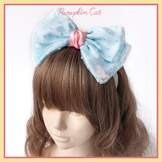 Hair Band - Blue (One)【 Slow mass 】 Pumpkin cat Candy Boxes lovely Gift box Headwear hair hoop Small things Neck ring KC
