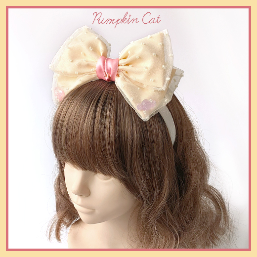 Hair Band - Yellow (One)【 Slow mass 】 Pumpkin cat Candy Boxes lovely Gift box Headwear hair hoop Small things Neck ring KC