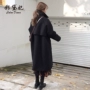 Mùa thu đông 2019 mới cho phụ nữ Hàn Quốc áo khoác len dày nữ Slim áo len dài cỡ lớn - Áo Hàn Quốc áo dạ nữ dáng suông dài