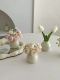 Ваза с широким ртом с молоком+цветочный набор из трех -набор (комбинация 3)