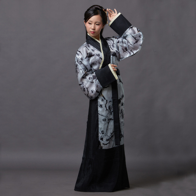秋叶思】女装汉服 鱼尾直裾 深衣显瘦全套真丝
