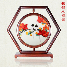 Вышивка Гуандун 广绣精品 木棉花 画眉鸟 广州特色纯手工刺绣