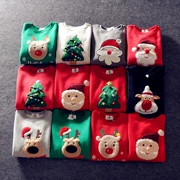 Cây thông Noel ông già Noel gia đình trang bị cho gia đình mùa thu và mùa đông ba chiếc áo len nhung Ha phù hợp với gia đình