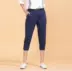 2018 mới bông và vải lanh cắt quần nữ mùa hè phần mỏng Hàn Quốc phiên bản của hoang dã mỏng lỏng chân quần âu quần của phụ nữ Khởi động cắt