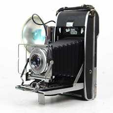 Камеры 古董老物件宝丽来polaroid 110a 皮腔折叠风琴相机 带闪光灯带箱