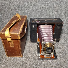 Камера 1898年美国古董柯达kodak no.4 红皮腔相机折叠相机带皮套成色新